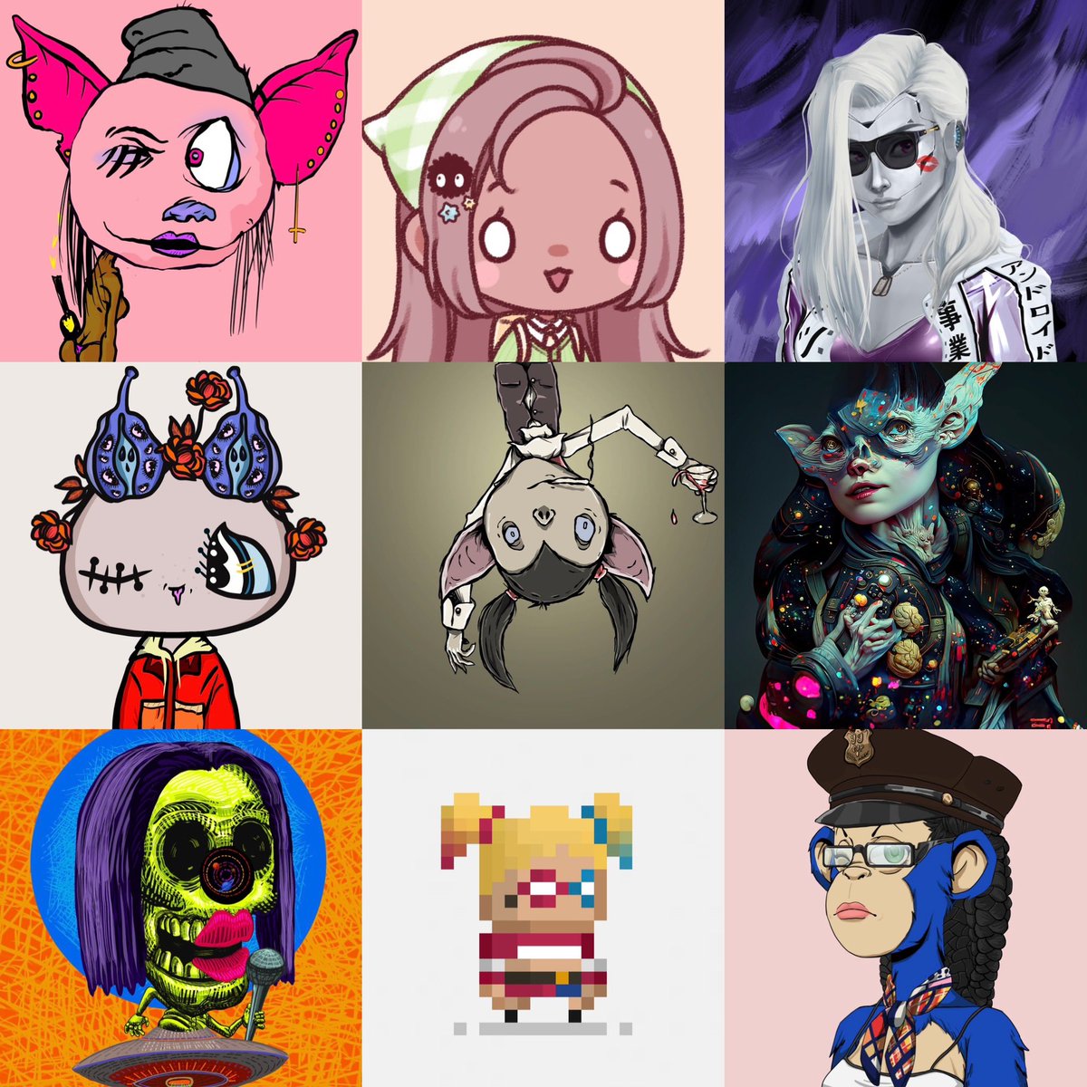nftartillustra's tweet photo. I own all of these beautiful girls #nftart from different projects; comment if you own one of these 😉📝 
@IsekaiMeta @realgoblinsnft @RGFemaleClub @akidcalledbeast @TheHaasBrothers @RareLandNFT @TheChromaWorld @Gossamer_world @StickmenToys @goblingrlzwtf @CheebsNFT @NFTStrangeTimes @ethxai @Moon_Bats @Streetlab_io @minimenclub @gossapegirl @BabyCapz @BoringPunks @worldofwomennft @ItsukiNFT @AneroVerse @yoloholidaynft #NFTcollectibles #NFTartist #NFTCollection #NFTCommunity #WomensArt #girlpower #pfpNFT