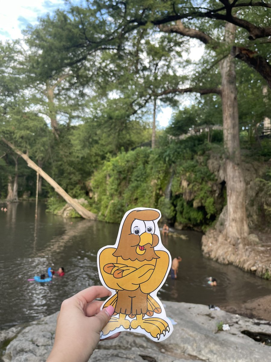 JadeGatHRE's tweet photo. Henry enjoyed Krause Springs yesterday! 🌞 #AdventuresofHenryHawk https://t.co/KakNNpHehb