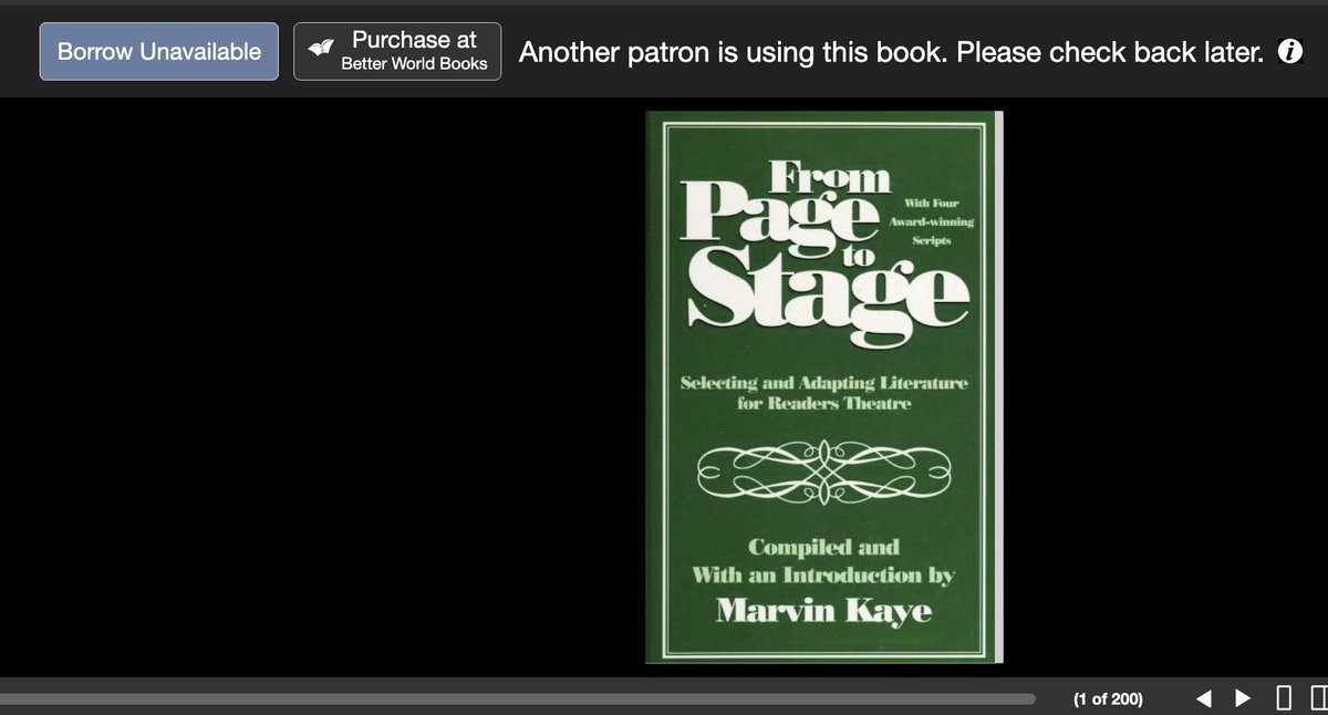 OnlineCrsLady's tweet image. I always feel good when I see message like this; someone else is reading a book I want to read at @InternetArchive; I just need to wait &amp;amp; check back later.
#ControlledDigitalLending WORKS...!
and I am so angry that the publishers are trying to kill #DCL and all it makes possible!