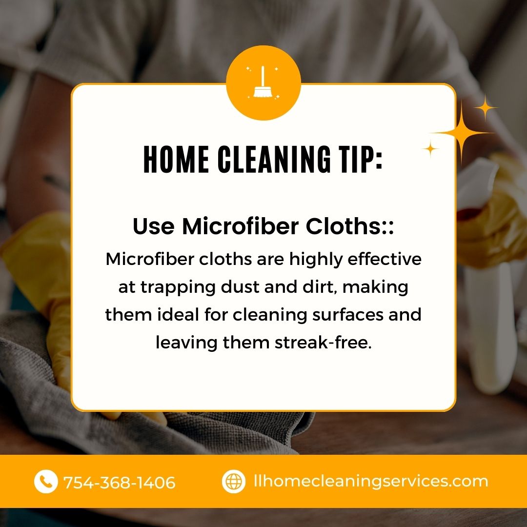 Tip of the day: Use microfiber cloths. Microfiber cloths are highly effective at trapping dust and dirt, making them ideal for cleaning surfaces and leaving them streak-free.

Need help? Call us!
☎️ 754.368.1406

#CleaningTips #MicrofiberMagic #DustBusters #StreakFreeCleaning