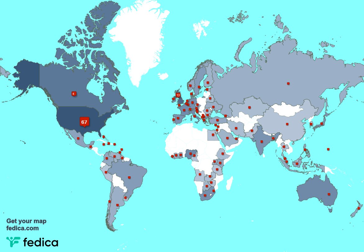 I have 10 new followers from USA last week. See fedica.com/!dtrawdealent