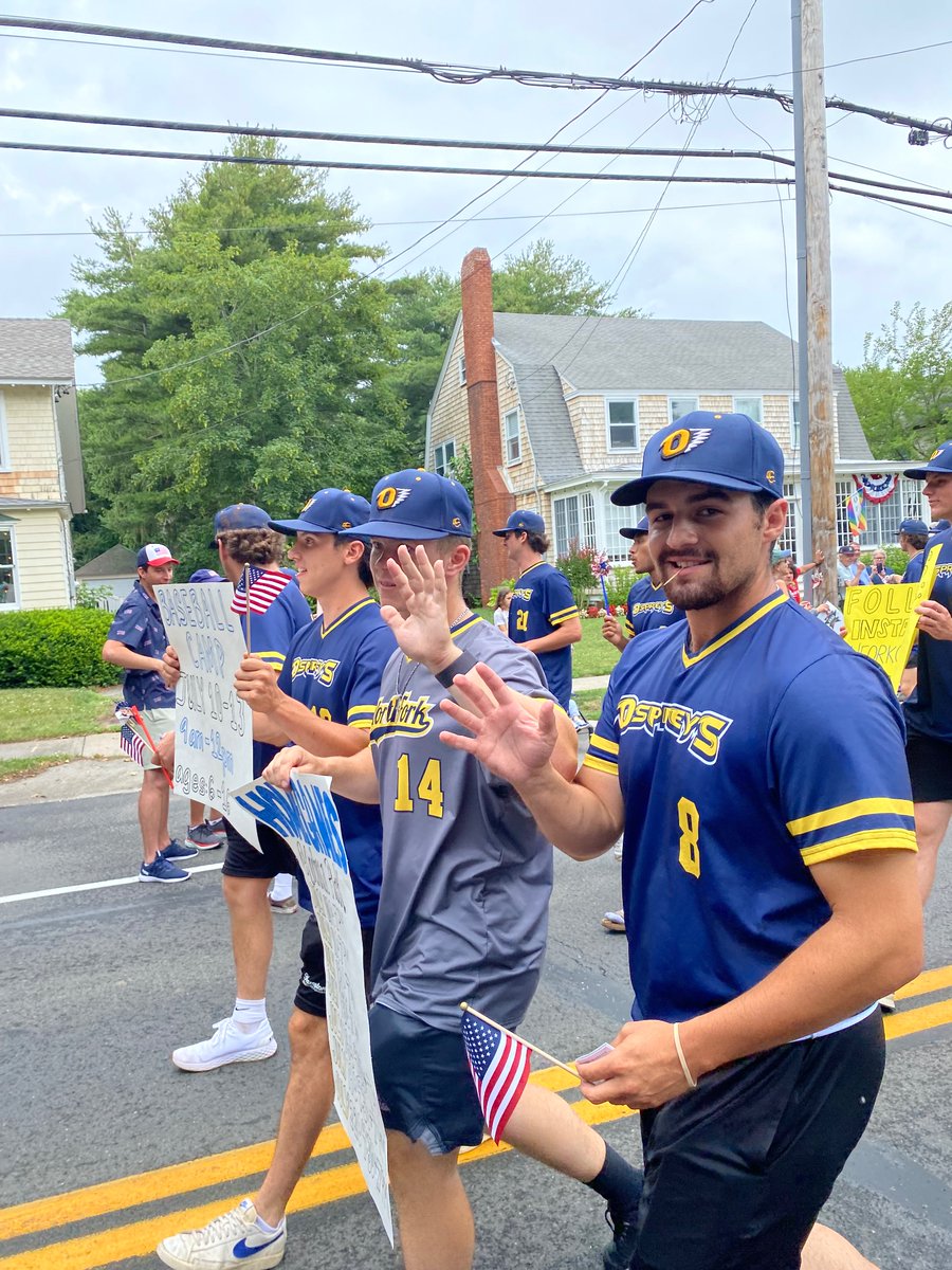 NForkOspreys's tweet photo. Happy 4th of July everyone!! We had such a great time at the parade today and loved seeing everyone there! Now it’s time to get ready for our game at Aviator Field @ 5pm. Have a great holiday! https://t.co/ePzetIZVQj