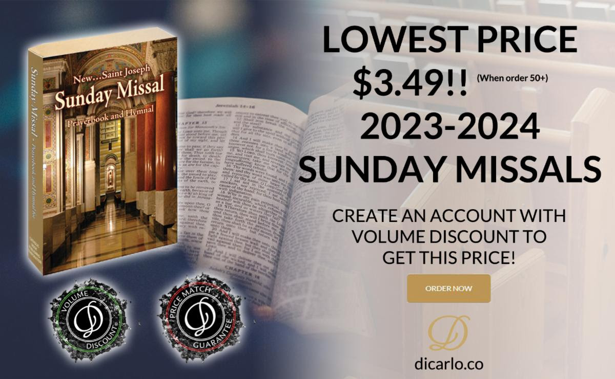 #LimitedTimeOffer for #Parishes! Our #LowestPrice $3.49 for the ever popular Annual #StJoseph #SundayMissal. Order from #DiCarlo today and save! shop.dicarlo.co/products/st-jo…