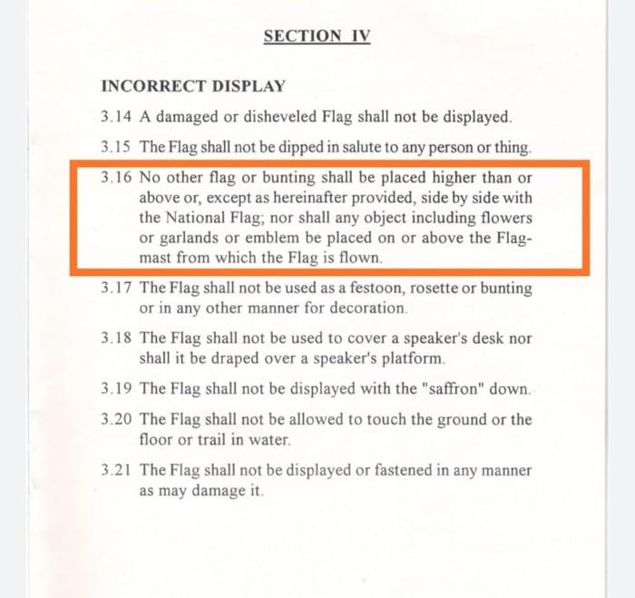 ZoLianuDebby's tweet photo. Why was the Kangleipak flag that was hoisted in contempt over Kuki Churches that were burnt & destroyed to depict Hatred & Supremacists mindset in the past two months in the ongoing conflict in Manipur unfurled alongside  Indian Flag?? 

Is this a disrespect to the National Flag OR is this in support of the vandalized Churches of the Kuki-Zo community?? 

@IndianFootball @rIndianFootball @SCJudgments  @Outlookindia @TheCitizen_News @DailyhuntApp @scroll_in @newslaundry @TheQuint @news9