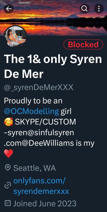 Watch The 1 & only Syren De Mer's leaked NSFW photo on TwXstars