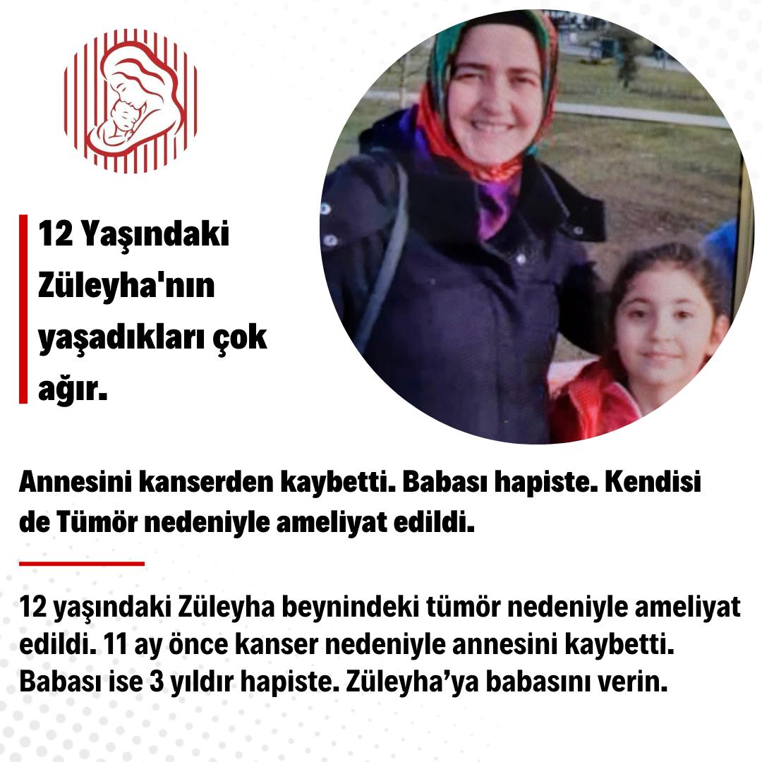 Annesini kanserden kaybeden 12 yaşındaki Züleyha Erkol un beynindeki tümör nedeniyle ameliyat edildi. Tedavisi için 3 senedir hapiste olan Züleyha nin sesini duyun! <a href="/adalet_bakanlik/">T.C. Adalet Bakanlığı</a>

ZüleyhaHasta BabasınıVerin