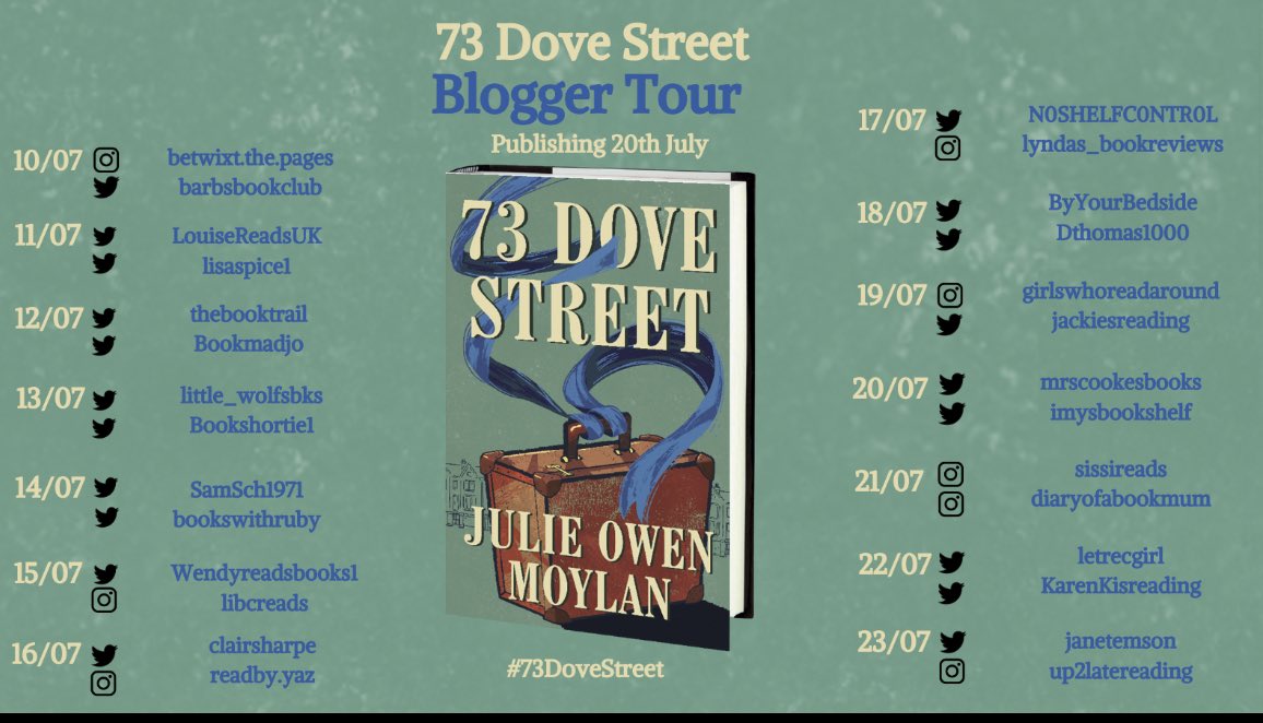 So excited to be involved in this..slight spoiler - it’s really really good! #73DoveStreet @JulieOwenMoylan #DoveTeam @hannahlbright29 #BookTwitter #bookoftheyear