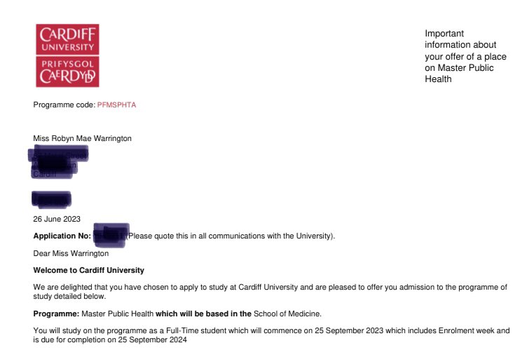 WarringtonRobyn's tweet photo. I’m going back to University in September to complete a Masters in Public Health which I’m super excited about! 

And to add some extra letters to the end of my name 👩🏼‍🎓💃🏼🤩 https://t.co/m9CbUoETWa