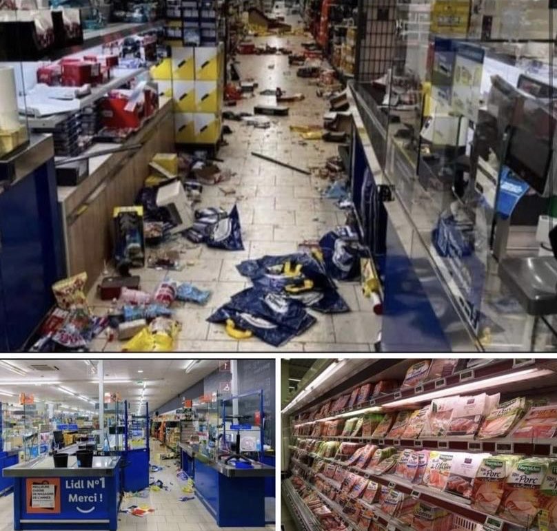 نهبوا و سرقوا كل شيء إلا لحم الخنزير لأنه حرام 🫣🤔