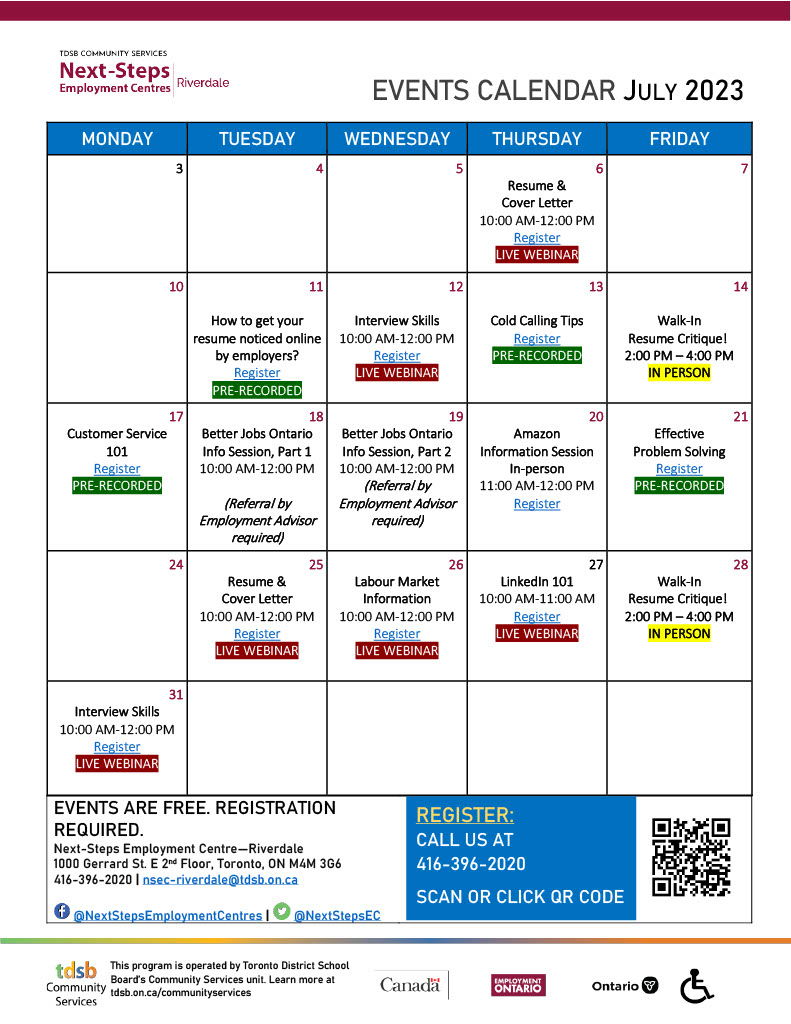 GerrardSquare's tweet image. Next Steps Employment 
IN-PERSON Amazon Information Session – 
Thursday July 20, 2023 @ 11 am
For more information, please call 416-396-2020 or email: nsec-riverdale@tdsb.on.ca

#nextstepsemployment #AmazonEvent #InformationSession #shopthesquare