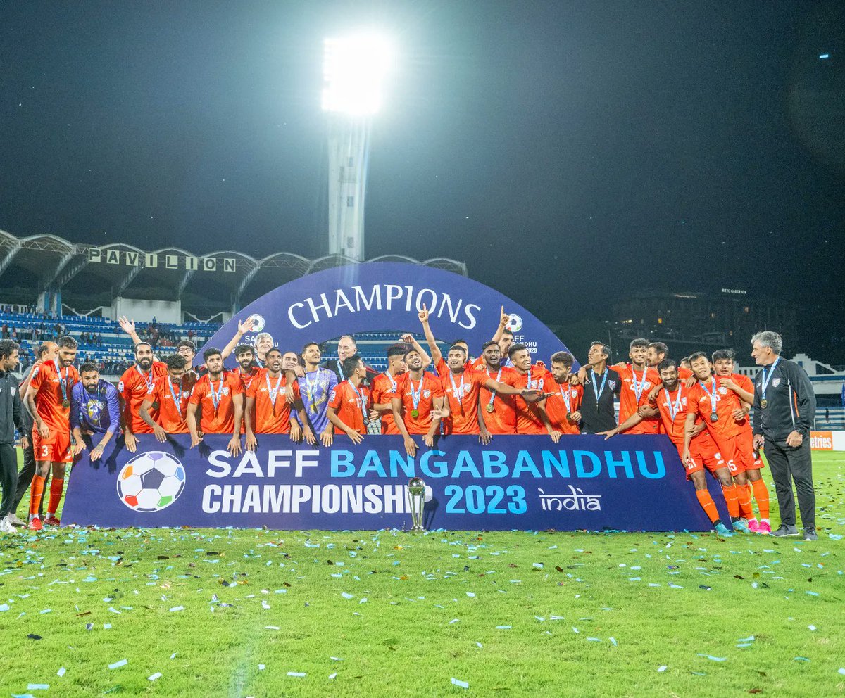 Congratulations India on winning the SAFF championship 2023. 🏆 

Jai Hind 🇮🇳 

#IndianFootball #SAFFChampionship2023 #INDvsKUW