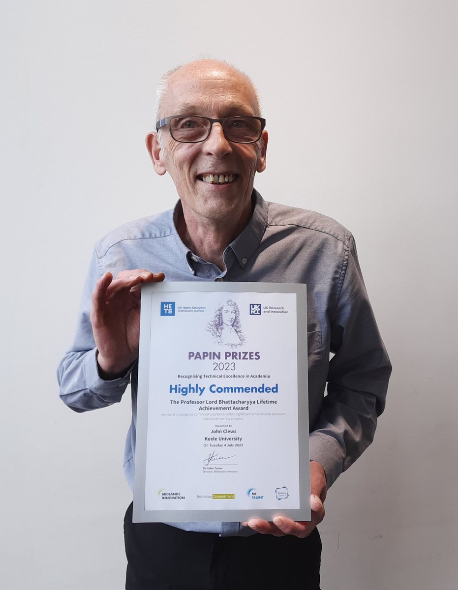 Photos of John are rare, but we managed to get one of him with his certificate after being shortlisted for the Lifetime Achievement Papin Prize! Unfortunately it's not the winner's trophy, but it's still an exceptional achievement! #HETS23 #PapinPrizes