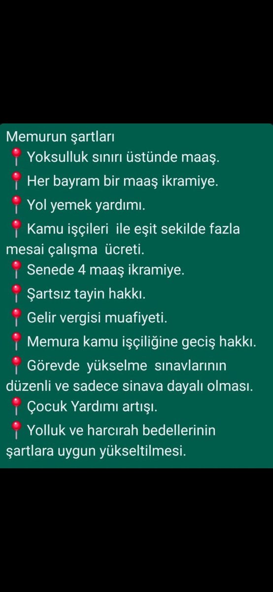 Bunları gerçekleştirmek çok da zor olmamali ,hak olanı istiyoruz.
#MemuraİtibarZammı