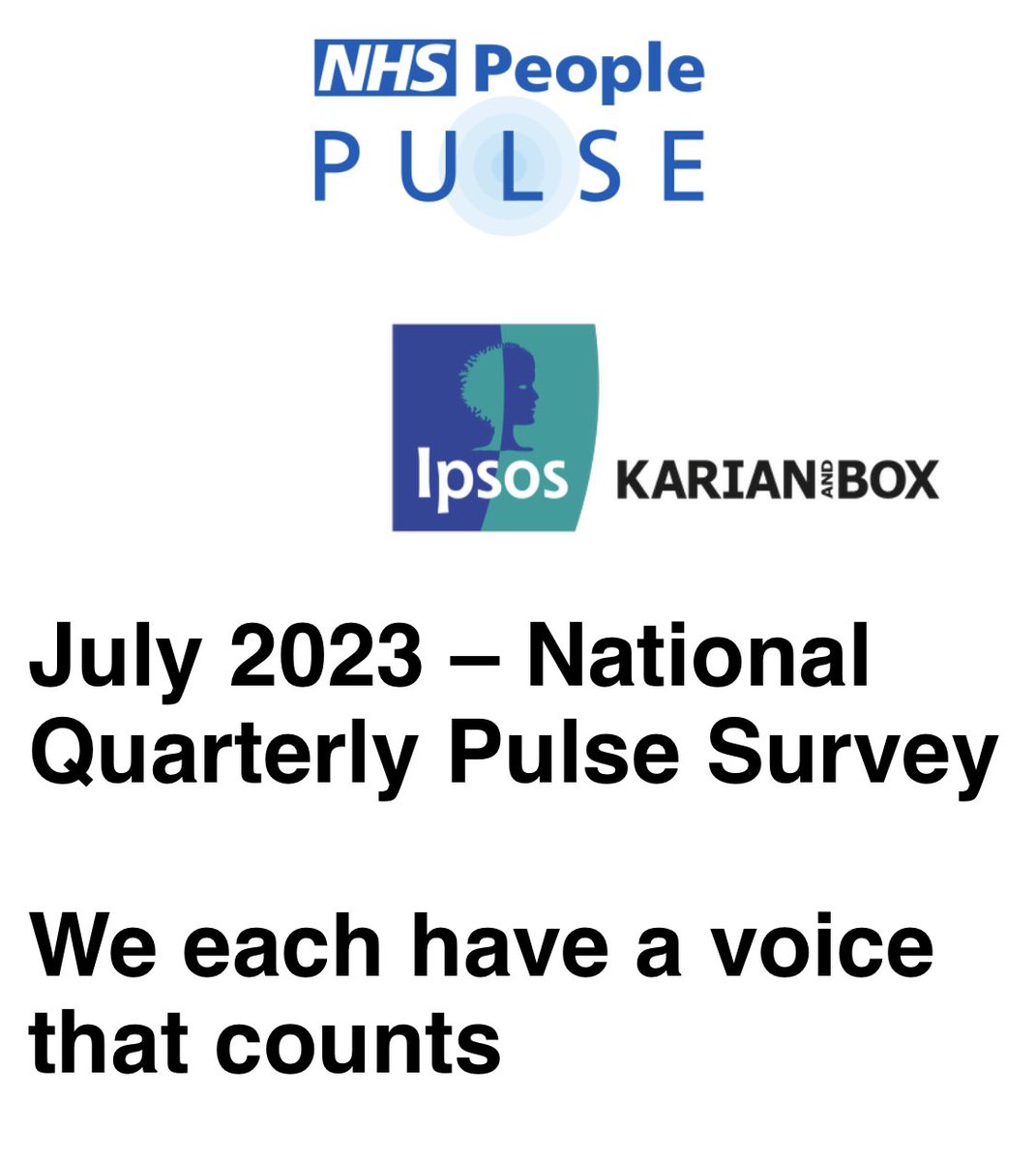 #TeamEliot we need you to complete the people pulse survey for @GEHNHSnews You can find it under “news” on MyGeorge app, use the QR code on the screensaver, search the intranet or follow the link in ‘At a Glance’ next week. We are listening & acting on what you tell us 👇