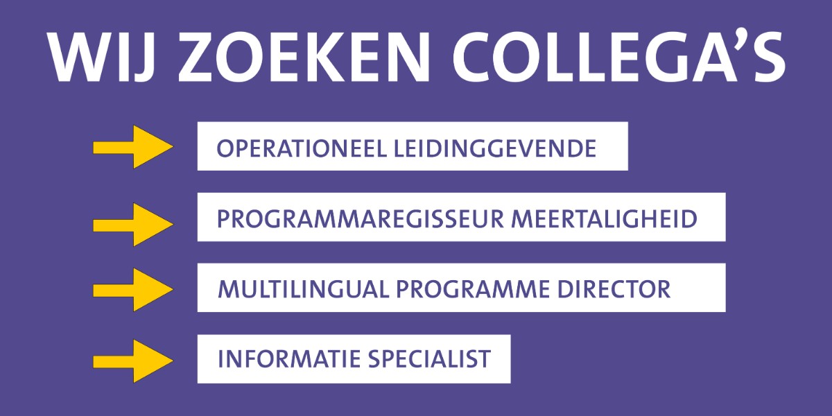 Nieuwe collega’s gezocht! We zoeken enthousiaste collega's voor de functies van Operationeel leidinggevende, Programmaregisseur meertaligheid, Multilingual programme director en Informatie Specialist. Help jij ons mee groeien? 

➡ bibliotheekeindhoven.nl/over-ons/vacat…