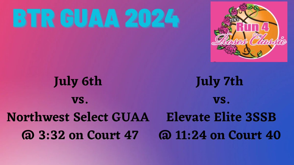 Run 4 Roses Schedule! Come check out my team! <a href="/Deshone_McClure/">Deshone McClure</a> <a href="/arselect2024/">BTR-UAA 2024 (AR SELECT)</a> <a href="/BTR_UAA/">BelowTheRimUAA</a> <a href="/DeltaStateWBB/">Lady Statesmen Basketball</a> @SAUWBasketball @CoachStirgusSAU <a href="/DavidMidlick1/">David Midlick</a> @Coach_NateDavis <a href="/WilbersDave/">Dave Wilbers</a> <a href="/bpalm5/">Brad Palmer</a> <a href="/ucawbb/">Sugar Bear Basketball</a> <a href="/CoachTonyKemper/">Tony Kemper</a> <a href="/CoachKpac/">Kaitlynn Pacholke</a> <a href="/ladydevildogs/">Lady Devil Dogs Basketball</a>