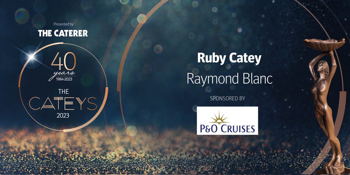 This year we start with a special, one-off Ruby Catey, sponsored by @pandocruises, which has been created to celebrate someone who has transformed British gastronomy in a stellar career spanning more than five decades. It’s @raymond_blanc of @lemanoir! #Cateys2023