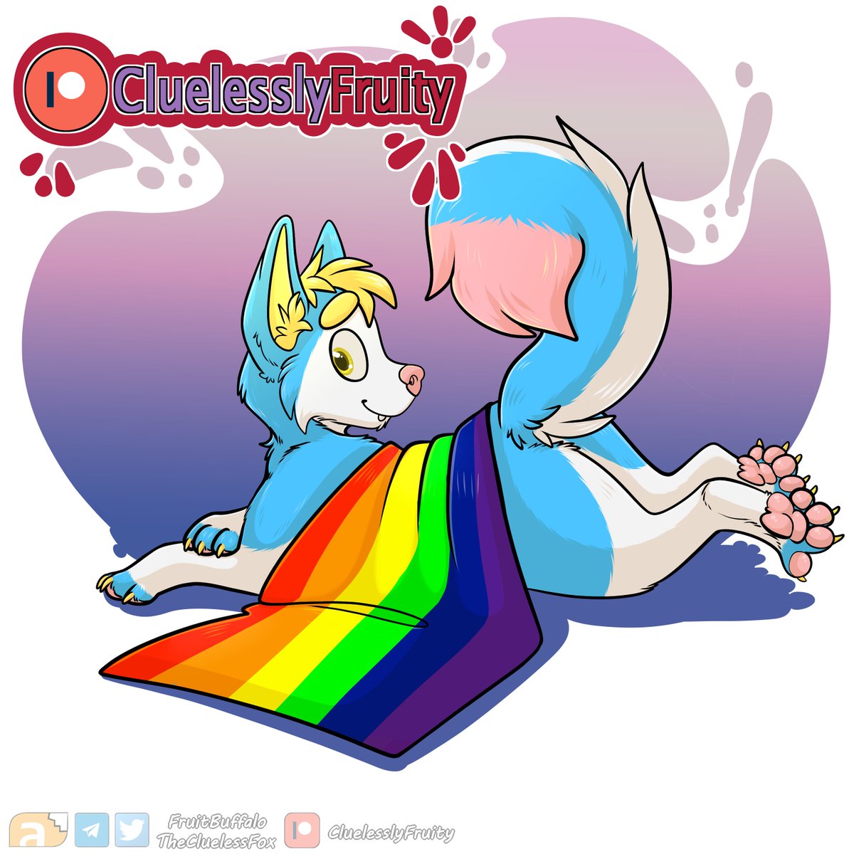 Fruitbuffalo's tweet photo. Collab with @thecluelessfox

For @Rileystarhusky 

#Pride2023 #pride #PrideMonth2023 #furry #furryart https://t.co/xm7czyojd8
