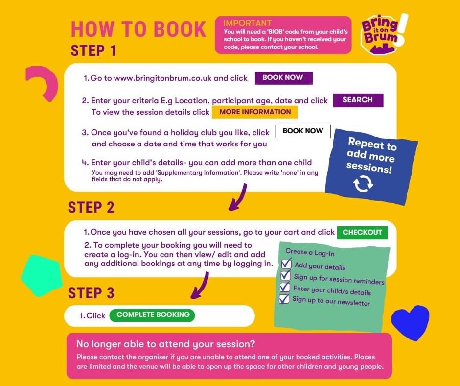 You can now book your Bring it on Brum sessions for your child. These are FREE for children eligible for free school meals. There is currently good availability for the clubs near Grove. Please let us know if you need any help with booking for your child.