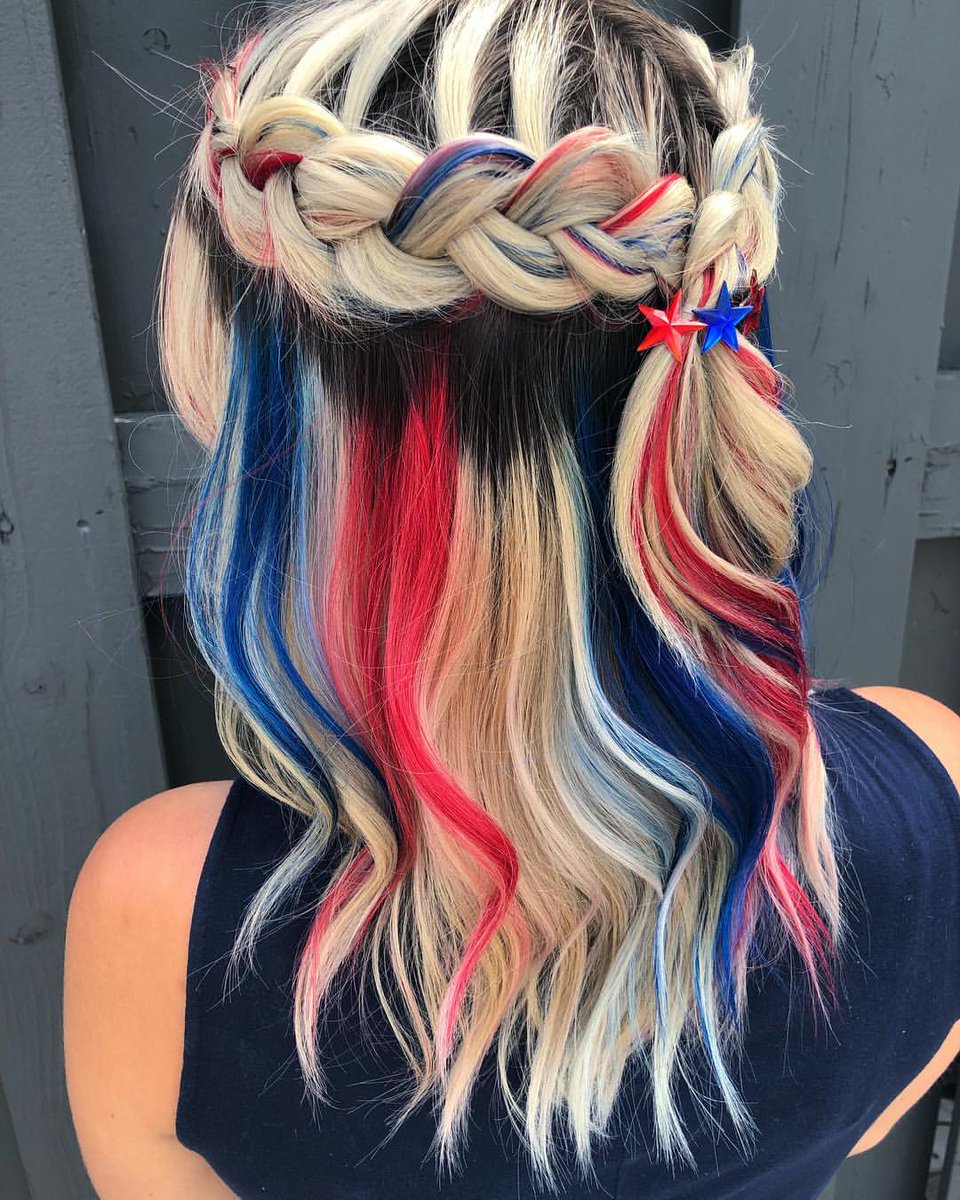 Let's keep the celebrations going!! Love this 4th of July inspired hair creation by @serene7salon! 🇺🇸 Happy Independence Day! 💙 🤍 ❤️ Our US stores are closed today in observance of the holiday, but you can still order online & in the app. Stores reopen tomorrow 7/5.