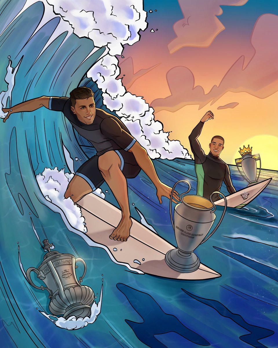 ManCityES's tweet photo. Reyes de las olas 🌊🏆 https://t.co/G0WTVubGhm