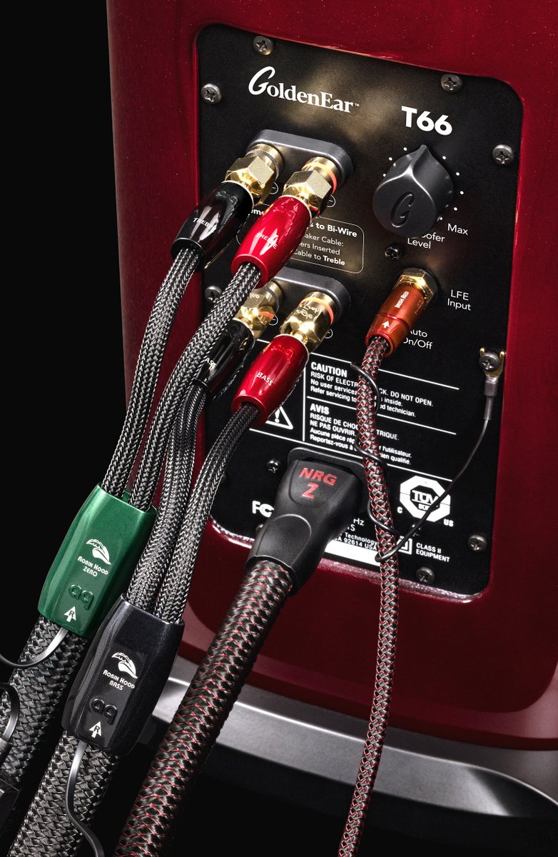 goldeneartech's tweet photo. Here's the new T66 speakers with jumpers removed, fully wired with AudioQuest cables to match the direction-controlled wiring inside.
That’s right: The T66 is internally Wired with @audioquest!
#GoldenEarVoice #GoldenEarT66 #RedIsTheNewBlack #WiredWithAudioQuest #SummerOfT66 https://t.co/g3pD47O84T