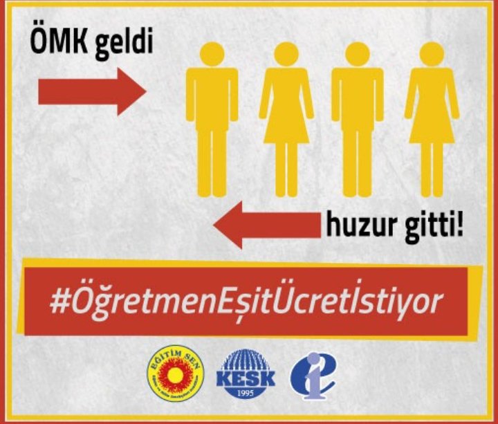 Meslek onurumuz savunmaktan;
eşit işe eşit ücret talebinden
ve ÖMK'nın iptali istemimizden asla vazgeçmeyeceğiz.

#ömkiptal
#eşitişeeşitücret