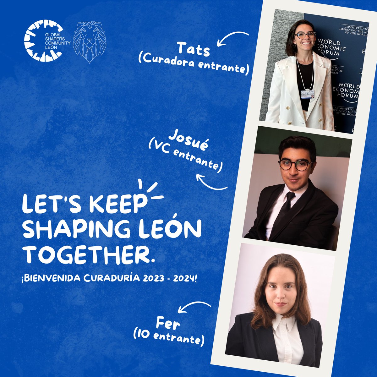 LeonShapers's tweet photo. ¡Empieza un nuevo ciclo! ✨

Hoy queremos agradecer de todo corazón a la curaduría saliente, y darle la bienvenida a:

⚽️ @_tatianabri (Curadora)
🚀 @josuefloresrdz (Vicecurador)
☺️ Fer Muñoz (Impact Officer)

¡Let’s keep shaping 🦁 together!

@GlobalShapers https://t.co/QDWj1dxsPt