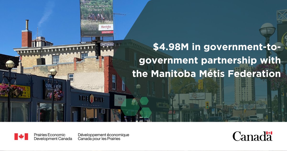 Over $4.9M announced to support new community economic development, tourism and food security initiatives in partnership with @MBMetis_MMF in #Manitoba.

canada.ca/en/prairies-ec…

#MMF #MetisNation #PrairiesCanFunded