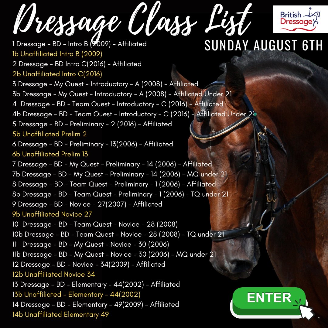 NewtonRigg's tweet photo. 🐴🐴  Our Dressage Leagues Updated and August Events 🐴🐴 - https://t.co/4K1U68f2Ed https://t.co/0sa9yHQAum