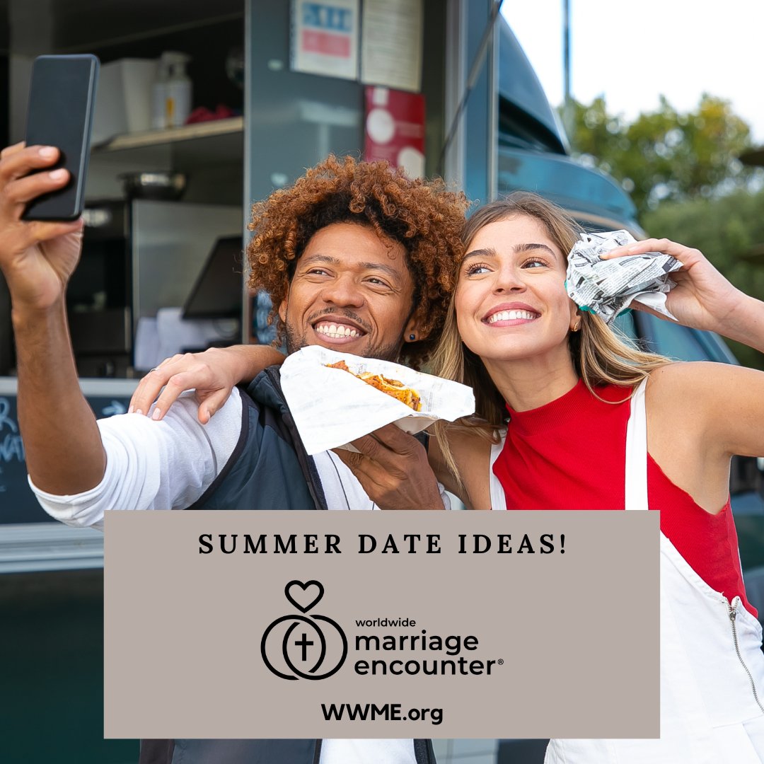 Today’s Summer Date Idea is the last in our series: A food tour! Plan one yourself, or go with a local guide. We hope you’ve enjoyed these Summer Date Ideas and that your summer has been fun and  romance filled! #WWME #WorldwideMarriageEncounter #Summer #Summer2023 #Date