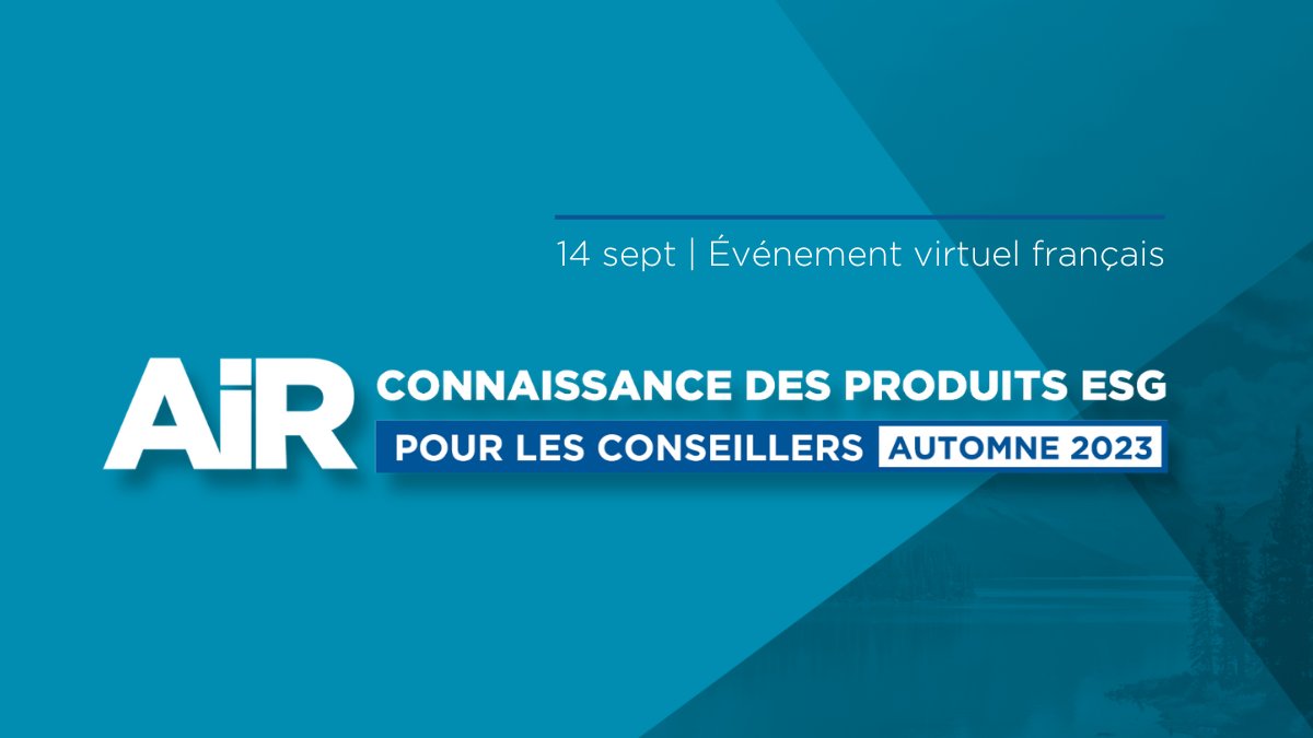 Les inscriptions sont ouvertes pour l'édition en français de l'AIR de Connaissance des produits #ESG ! Rejoignez-nous le 14 septembre pour des informations incontournables sur l'IR.

Pour en savoir plus : hopin.com/events/connais… #FinanceDurable