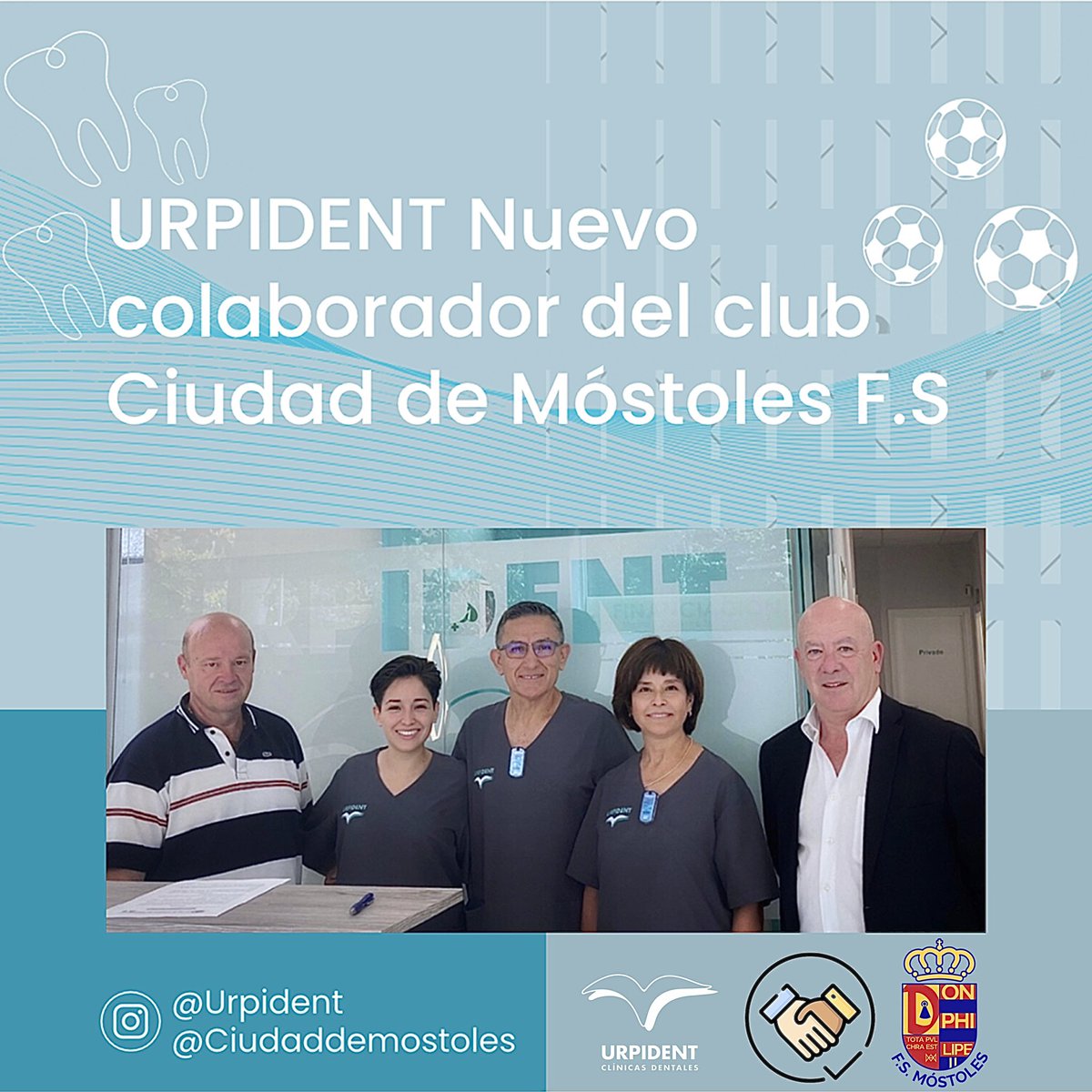 Con gran entusiasmo, @Urpident se convertirá en el nuevo patrocinador de <a href="/1mostolesfs/">MRB-FS Móstoles</a> ofrecerá su apoyo y servicios odontológicos a nuestros queridos jugadores, y a toda la familia del club.
Para un futuro prometedor en el terreno deportivo y en la comunidad de #Mostoles