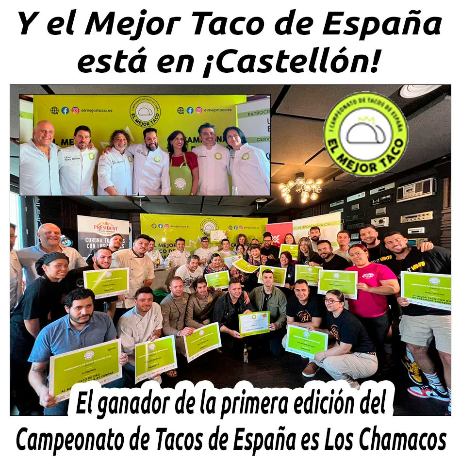 hosteleriaenvlc's tweet photo. Y EL MEJOR TACO DE ESPAÑA ESTA EN ¡CASTELLÓN!

https://t.co/ixTGoDane8

#elmejortaco #CampeonatoDeTacosDeEspana #LosChamacos #Castellon #HosteleriaEnValencia #MejorTacoDeEspana #UberEats #CervezaCorona #PresidentProfesional #Cuyna #FundacionCasaDeMexicoEnEspana #TacosMexicanos https://t.co/0tpHkAdngp