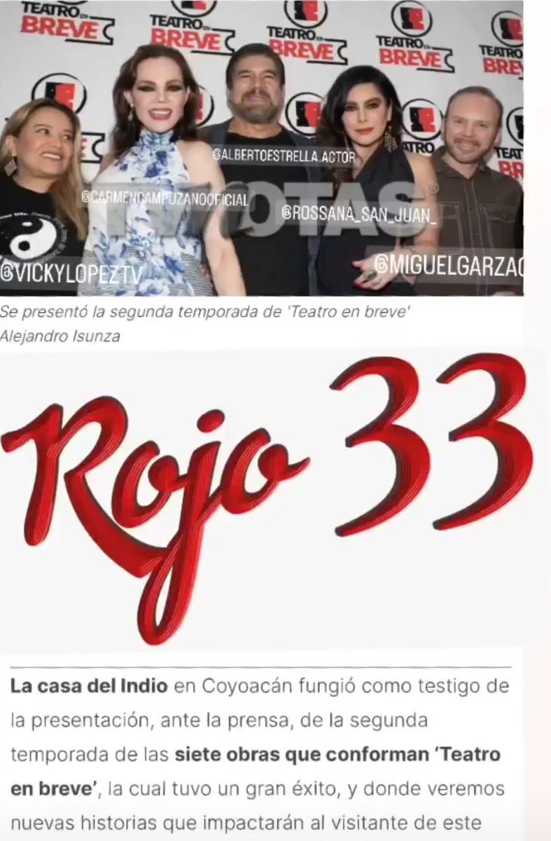 EduiTijerina's tweet image. Gracias, #TVNotas...!!
#Rojo33 #TeatroEnBreve
#CasaFuerteDelIndioFernández #Coyoacán