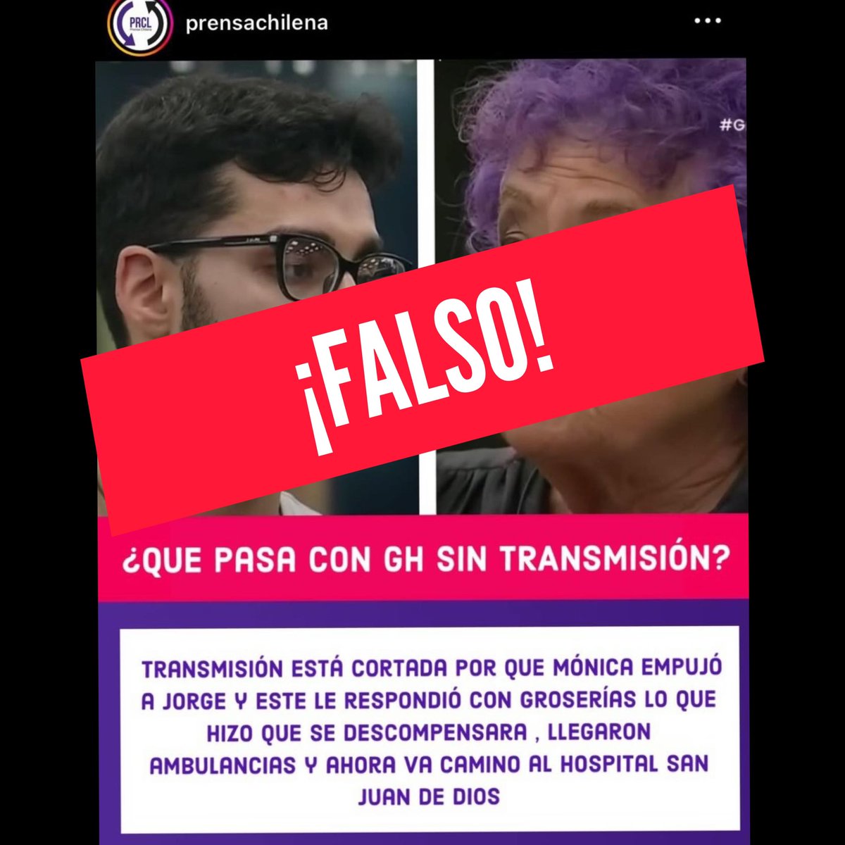 Camilo González (@cmilogonzalezcl) on Twitter photo Hola amig@s paso por acá para aclarar que esta información del reality Gran Hermano NO fue publicada en el sitio oficial de <a href="/prensachilenatv/">PRCL PRENSACHILENA</a> en Instagram, ni en ninguna red social, espero que quienes lo hicieron lo puedan aclarar, Gracias. Hola amig@s paso por acá para aclarar que esta información del reality Gran Hermano NO fue publicada en el sitio oficial de <a href="/prensachilenatv/">PRCL PRENSACHILENA</a> en Instagram, ni en ninguna red social, espero que quienes lo hicieron lo puedan aclarar, Gracias.