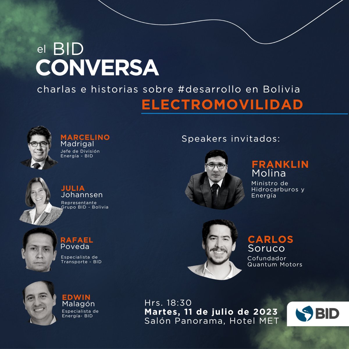 julia_johannsen's tweet photo. Llega una nueva versión #BIDConversa, esta vez para hablar sobre #Electromovilidad sus desafíos, oportunidades y avances en #Bolivia y la región.  

Sé parte de esta #conversación 

Regístrate aquí para poder asistir al evento: 
👉 https://t.co/ZyJwd4LhnT
(Cupos limitados) https://t.co/hPnoEeY2R7