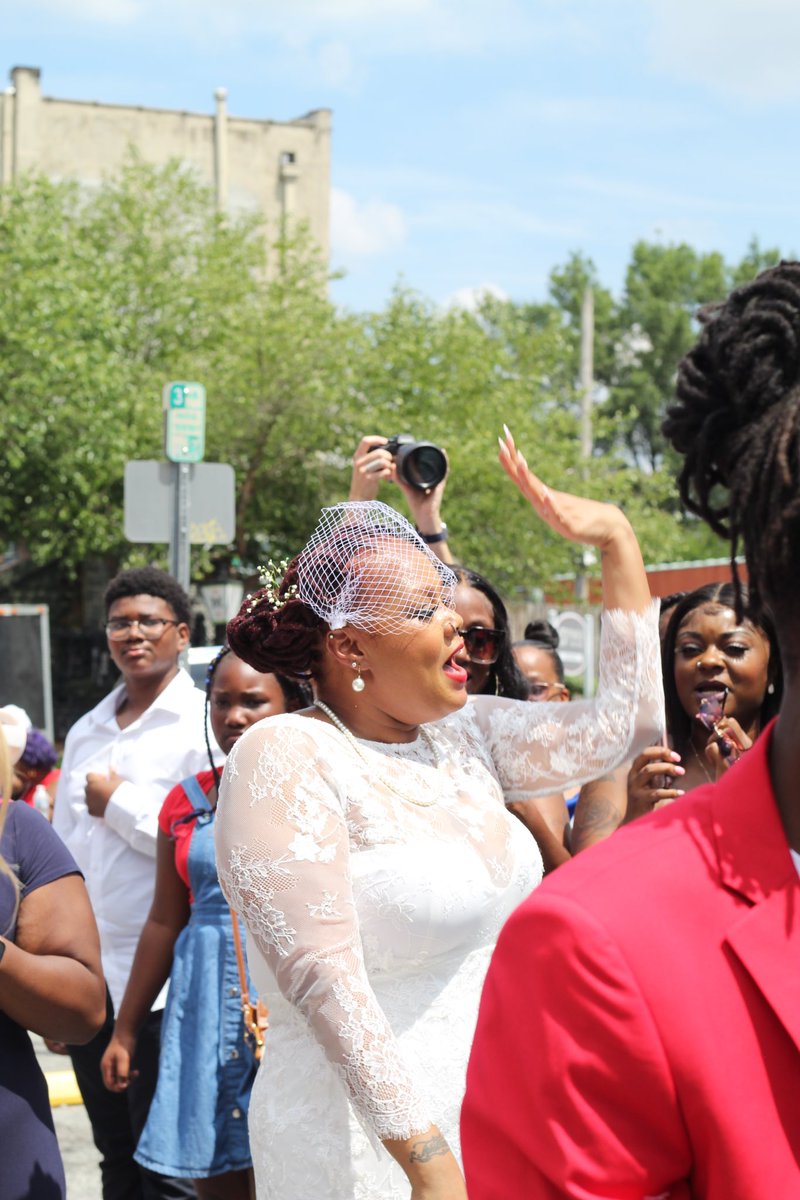 DowntownGSO's tweet photo. That just married feeling💙❤️ She said I do!! #funfourth #4thofJuly https://t.co/ykLZz1LDda