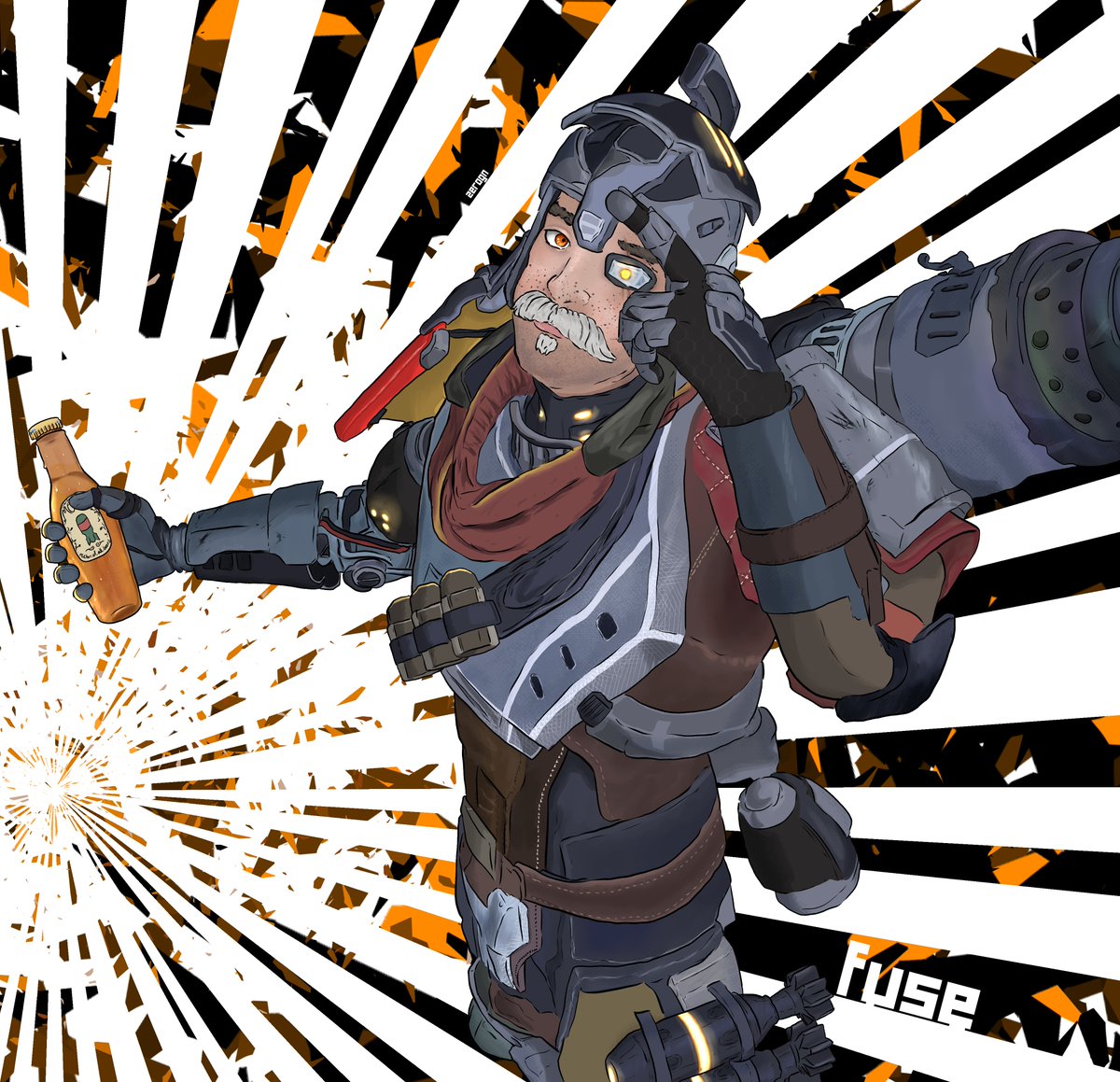 gn_zero's tweet image. "For me mate, this is just a way of life."  
(Reposting all of my old art from my main account)
 Sir Fitzroy Fuse  
#ApexLegends #myartwork