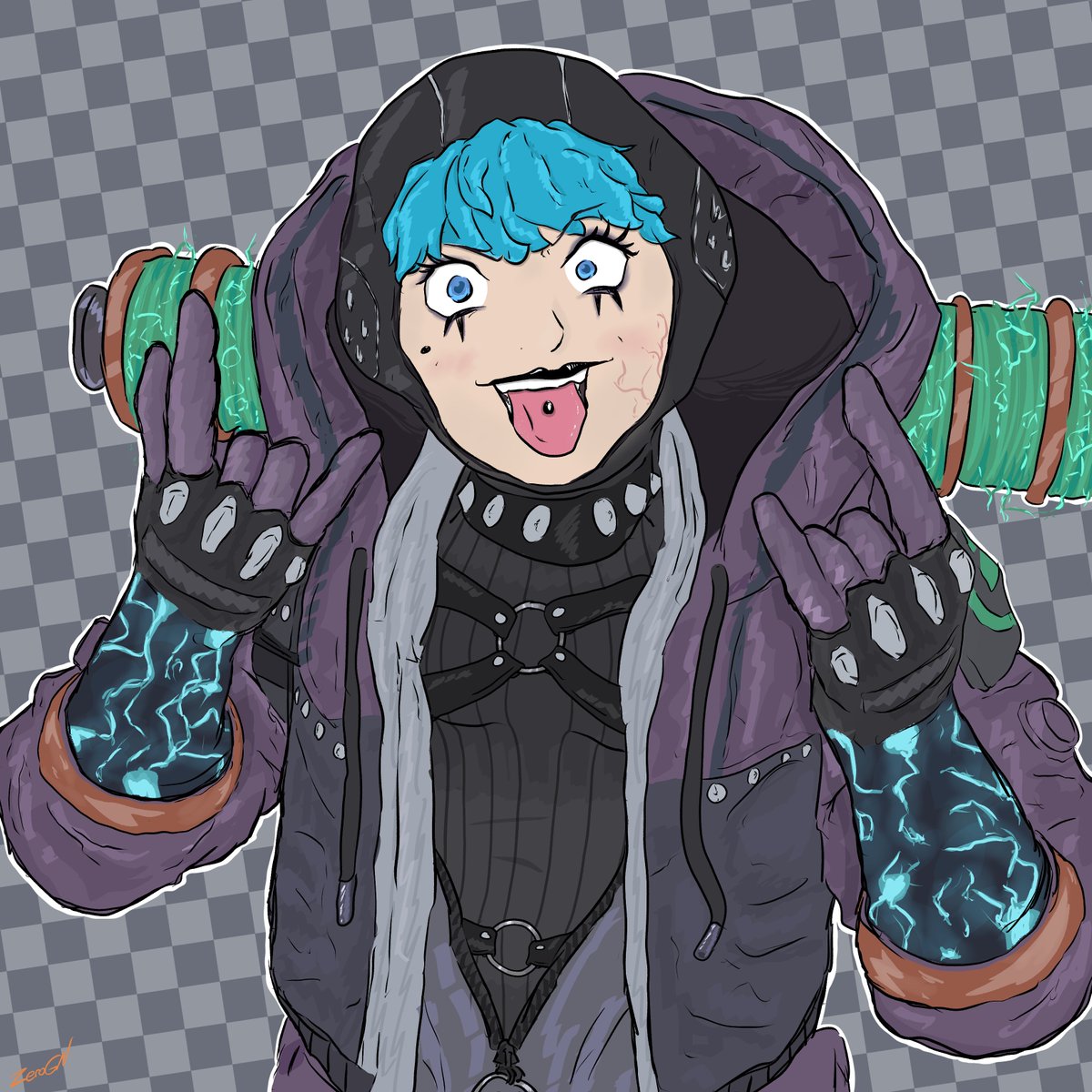 gn_zero's tweet image. BLEEEEEEH
  Static Specter Wattson, trying out a new look.

(Reposting all of my old art from my main account)
#Wattson #ApexLegends