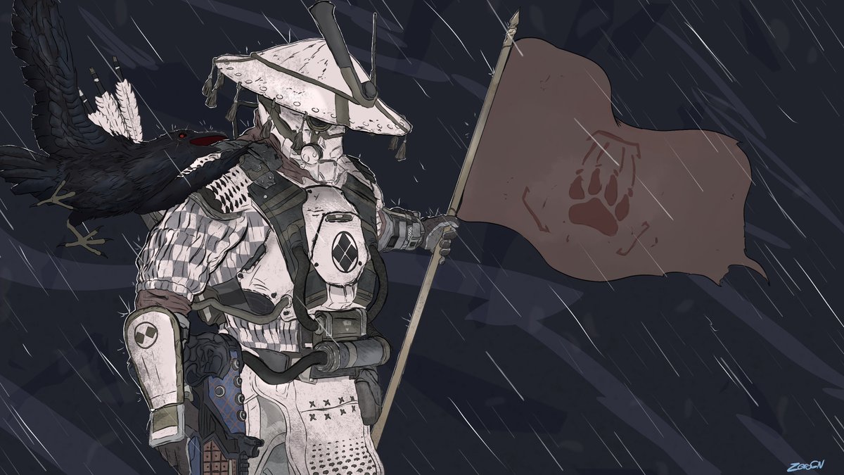gn_zero's tweet image. "Ahead, we taka victory and slátra."  

(Reposting all of my old art from my main account)

 #ApexLegends #Bloodhound #myart