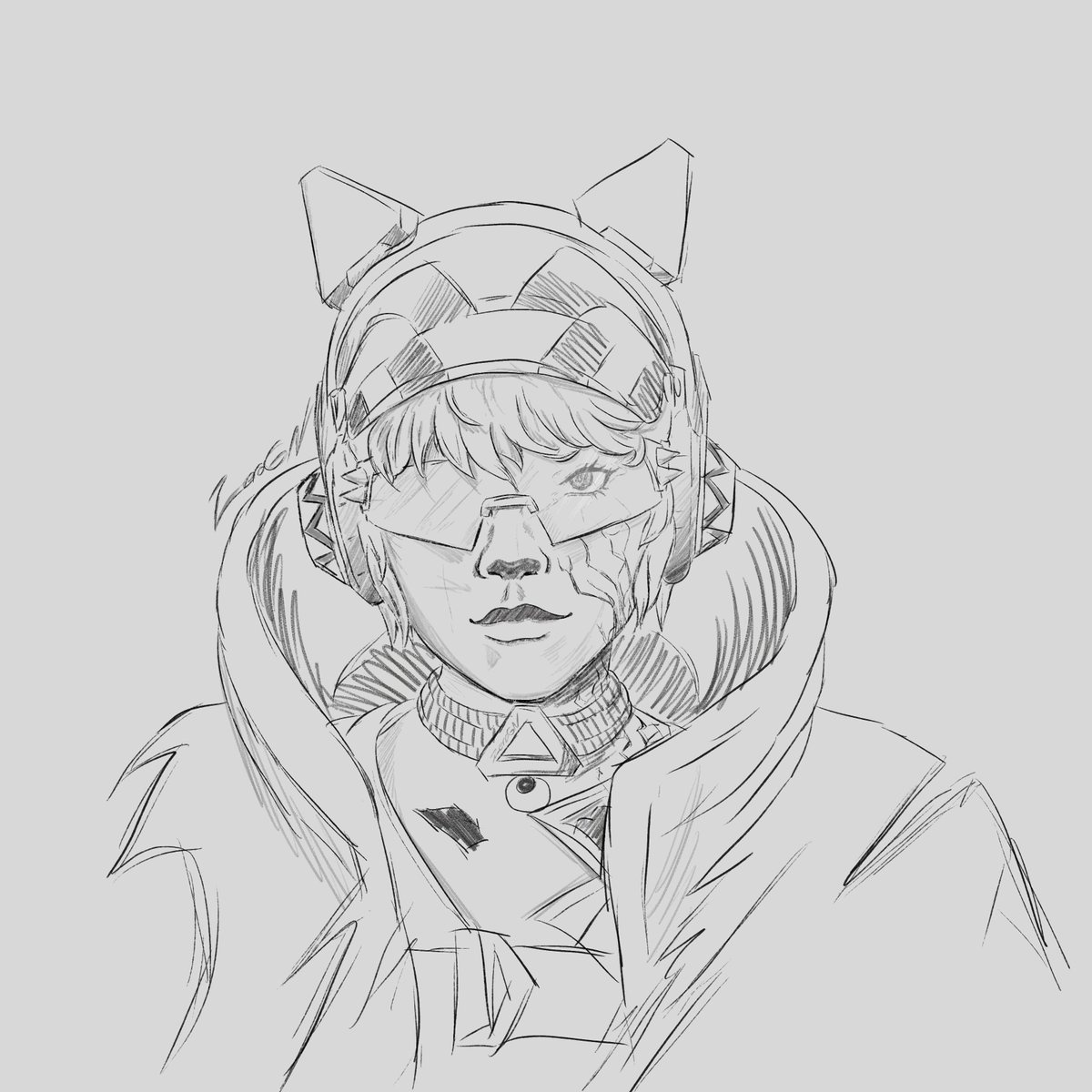 gn_zero's tweet image. Wattson Value Study. Using the ref sheet by
@CaitySecret for help.  

(Reposting all of my old art from my main account)

 #apexlegends #wattson #fanart #myart