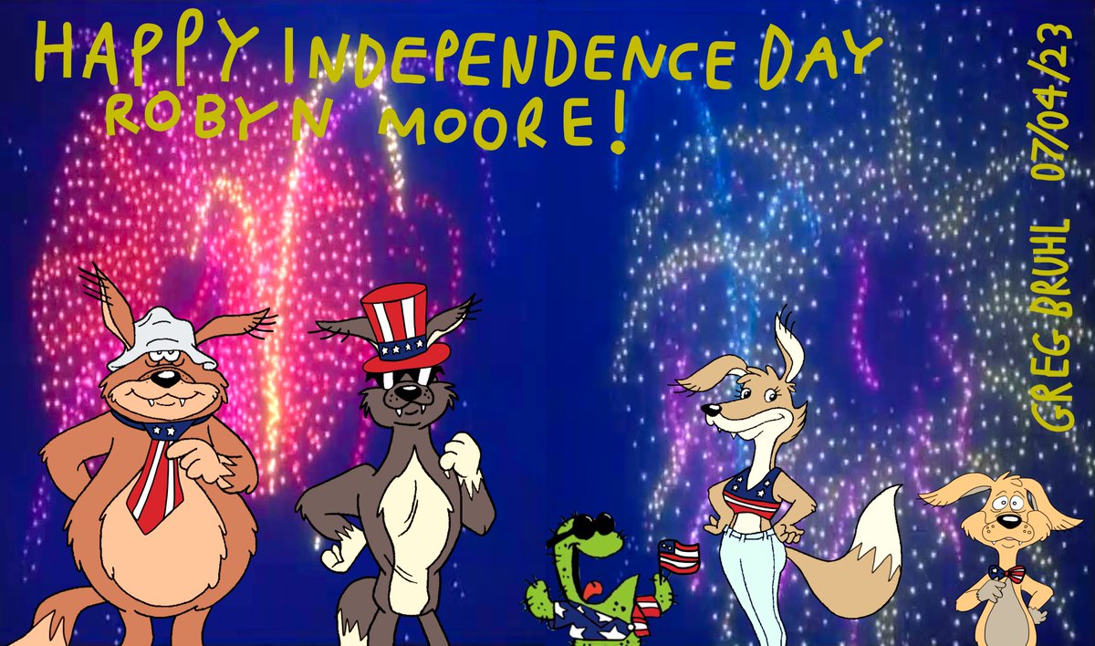 GregBruhl3's tweet photo. Happy Independence Day Robyn Moore! 🇺🇸🎆 
#BlinkyBill 
#HowGreenWasMyCactus 
#RobynMoore 
#4thofJuly https://t.co/rcVBpFCvS7