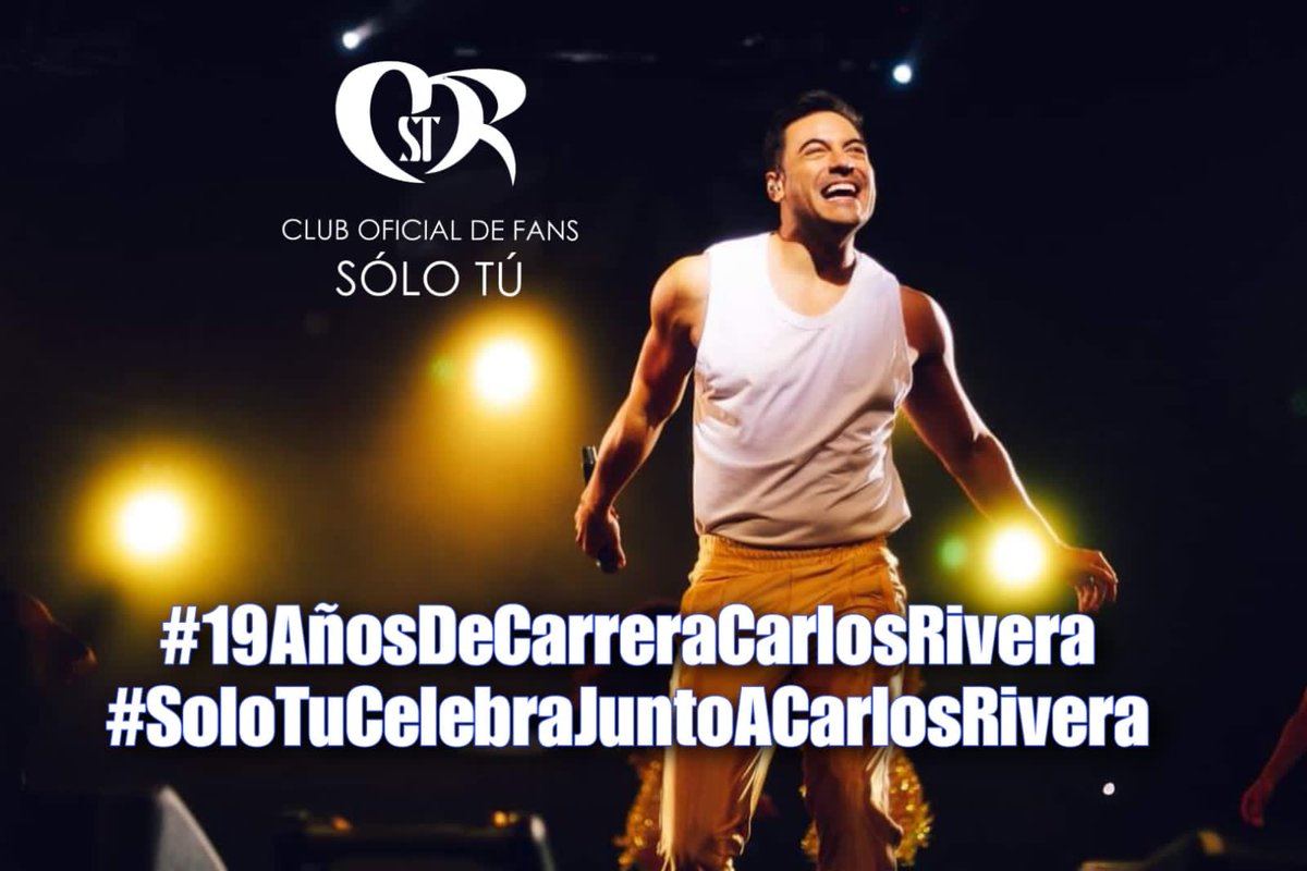 CARLOS RIVERA

#19AñosDeCarreraCarlosRivera
#SoloTuCelebraJuntoACarlosRivera
<a href="/_CarlosRivera/">Carlos Rivera</a>  <a href="/_ClubSoloTu/">CLUB OFICIAL e INTERNACIONAL SOLO TU</a> <a href="/sonymusicca/">Sony Music C.A.</a> <a href="/WestWoodEntt/">Westwood Entertainment</a> <a href="/mikenoriega/">Mike Noriega</a>