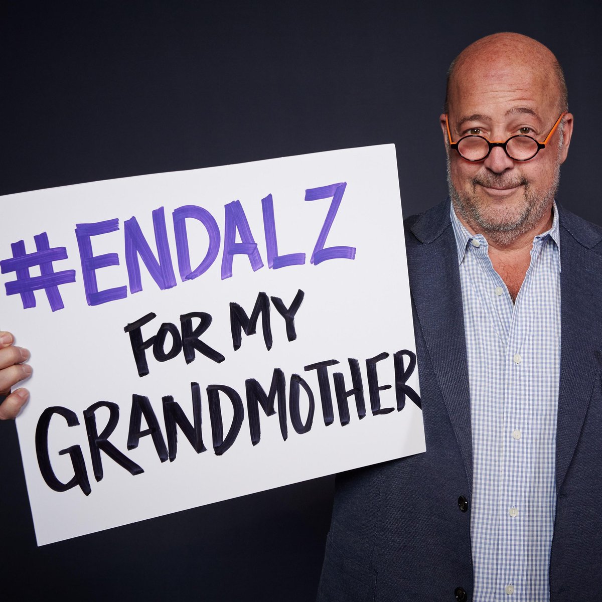 Happy birthday to #ENDALZ Celebrity Champion, chef @andrewzimmern! Andrew, thank you for continuing to raise Alzheimer's awareness in honor of your grandmother.💜