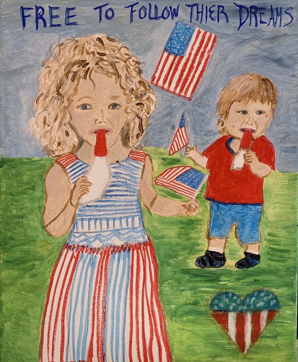 Free to follow their dreams #free #follow #dreams #happyfourthofjuly  @southcoastartists_inc #tivertonRI #painter #dreamer #artist #artists on instagram #celebrate #acrylicpainting #nfts #4thofJuly  #Southcoastartist