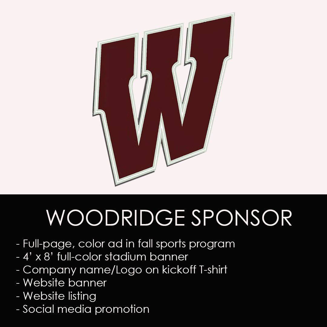 Want to be corporate sponsor and get your name in front of thousands in the Woodridge community and beyond throughout the fall?? Early bird pricing ends July 7. We have 5 levels of sponsorship and a few spots left on our digital scoreboard!
woodridge-booster-club.square.site
