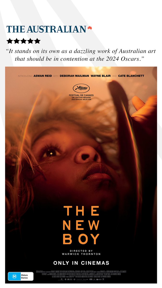 Rated 5 stars by The Australian, Warwick Thornton’s new film ‘The New Boy’ is not one to miss.   In cinemas tomorrow July 6.

@screenaustralia
@RoadshowFilms 
@dirtyfilms
#ScarlettPictures
#SpectrumFilms