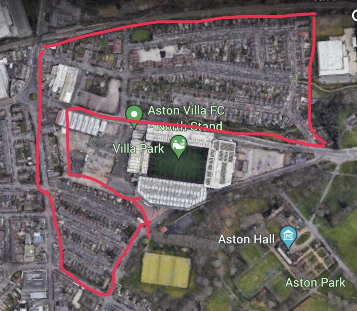 AVL8ton's tweet photo. The future of Villa Park and it’s immediate dump of a surrounding area: Compulsory Purchase Orders and a big bulldozer. #avfc https://t.co/3jZ5caKQJG