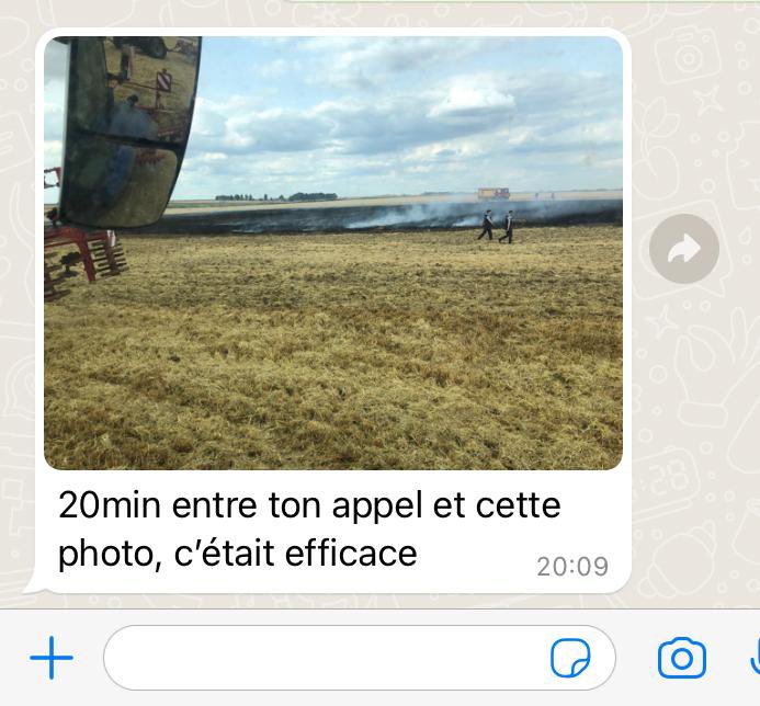 Vendredi 5 agri du canton de Lizy <a href="/FDSEA77/">FDSEA 77</a> <a href="/JeunesAgri77/">JA Seine Et Marne</a> engagés sur un feu de chaume en - 10min avec 🚜 et dechaumeurs en appuis du <a href="/Sdis77/">Sapeurs-Pompiers 77</a>, l’engagement des responsables locaux <a href="/FNSEA/">La FNSEA</a> et des agri voisins ont été déterminants pour venir au bout du 🔥 en - de 20 min